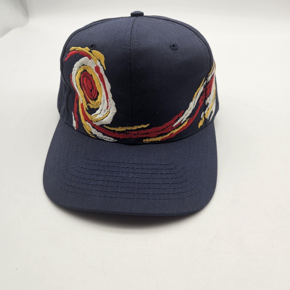 Nissun Hat Cap‎ Snap Back Mens One Size Navy Abstract Swirl Embroidered Graphic